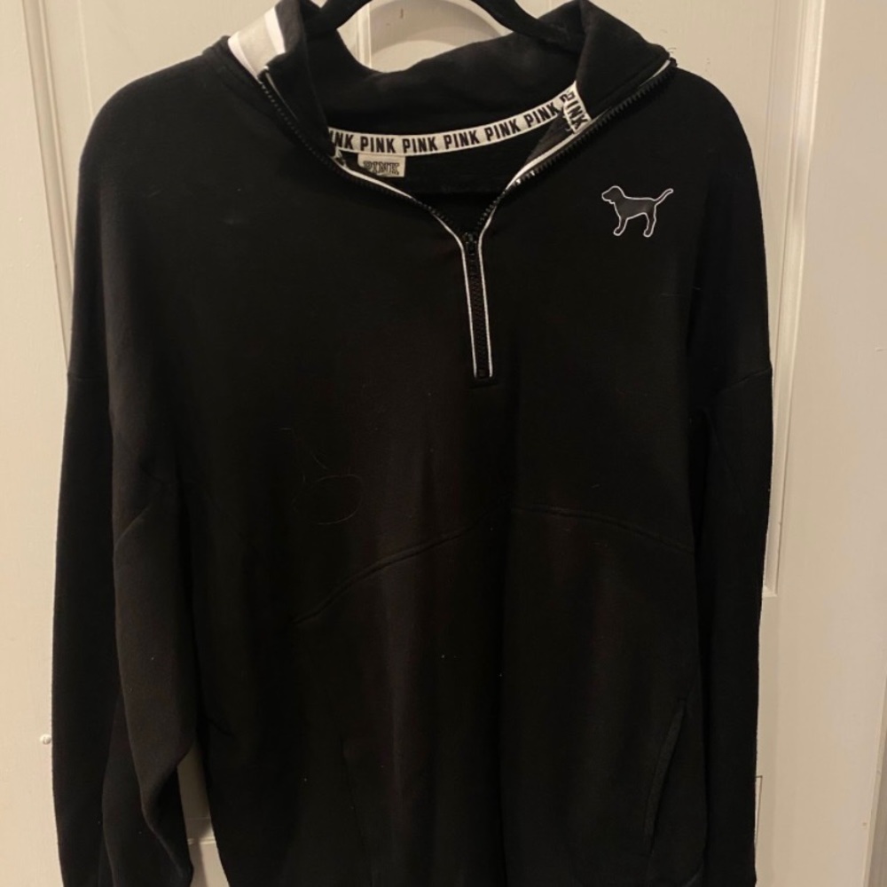 Pink Victoria Secret Quarter Zip Black Size Large